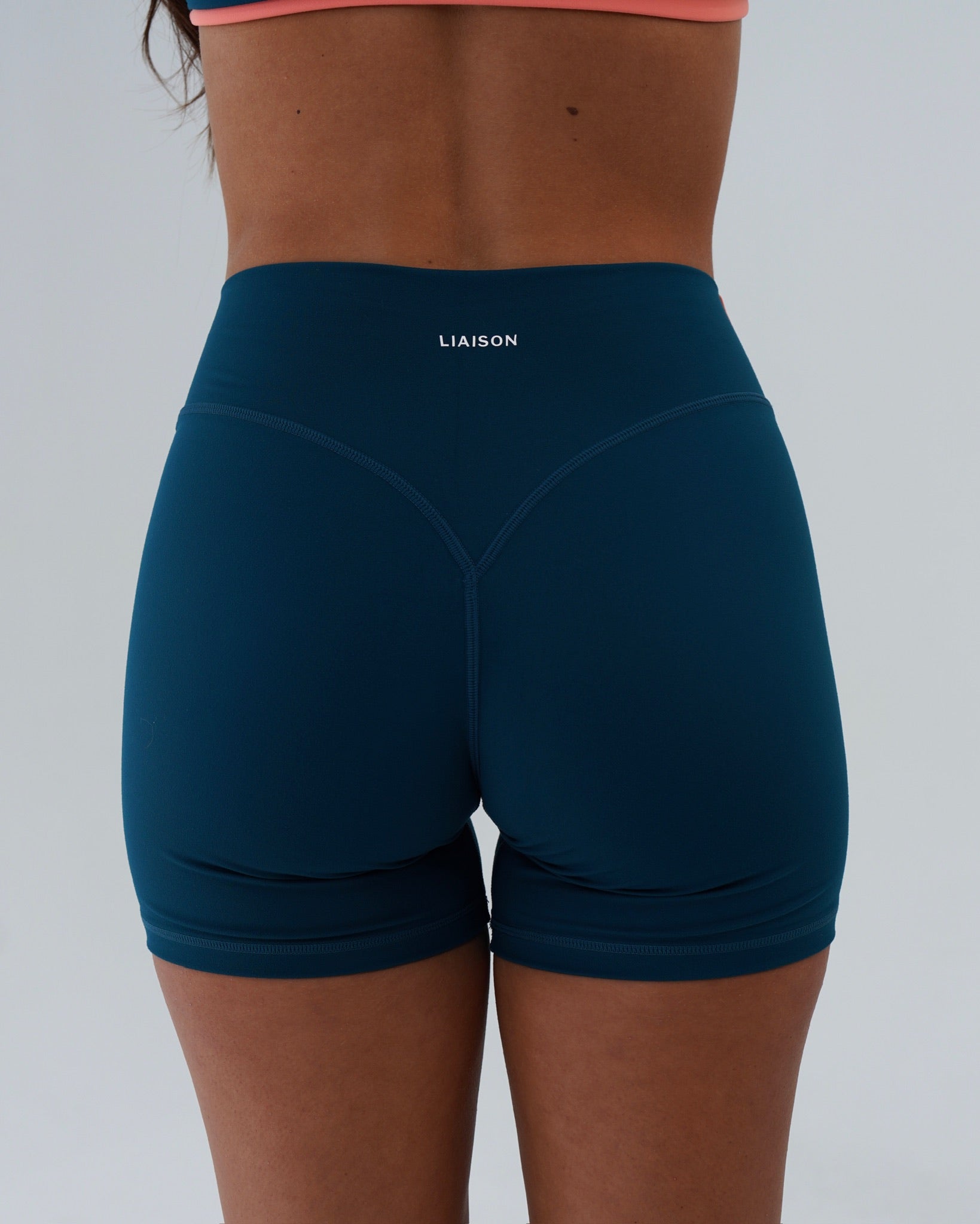 Single Stripe Bridge Short - Deep Teal & Guava