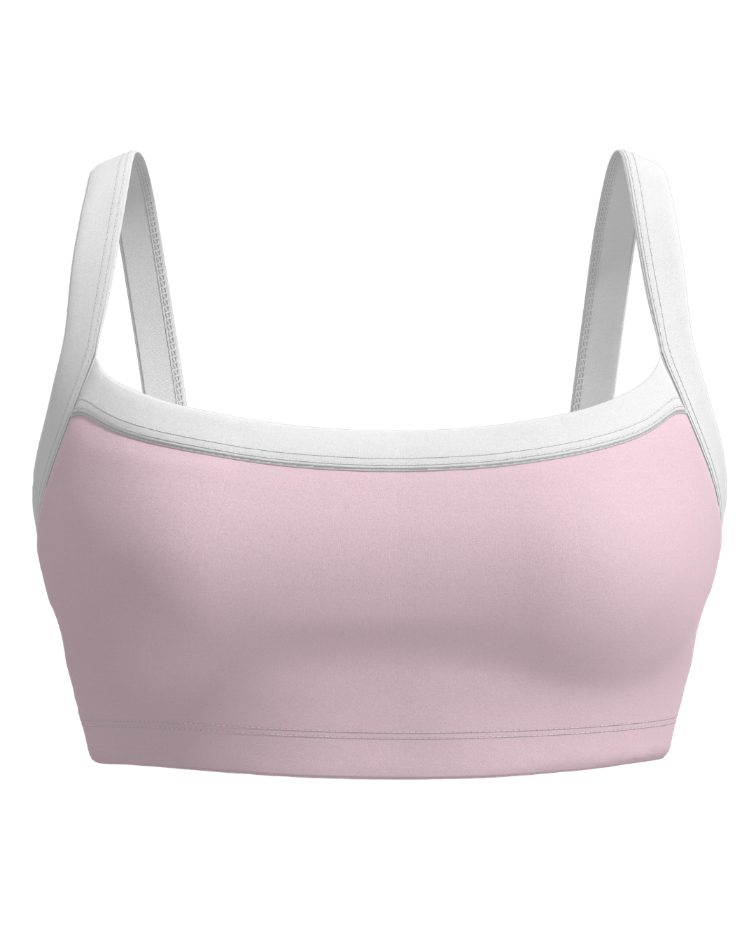 Basic Contrast Bra - Soft Pink & White