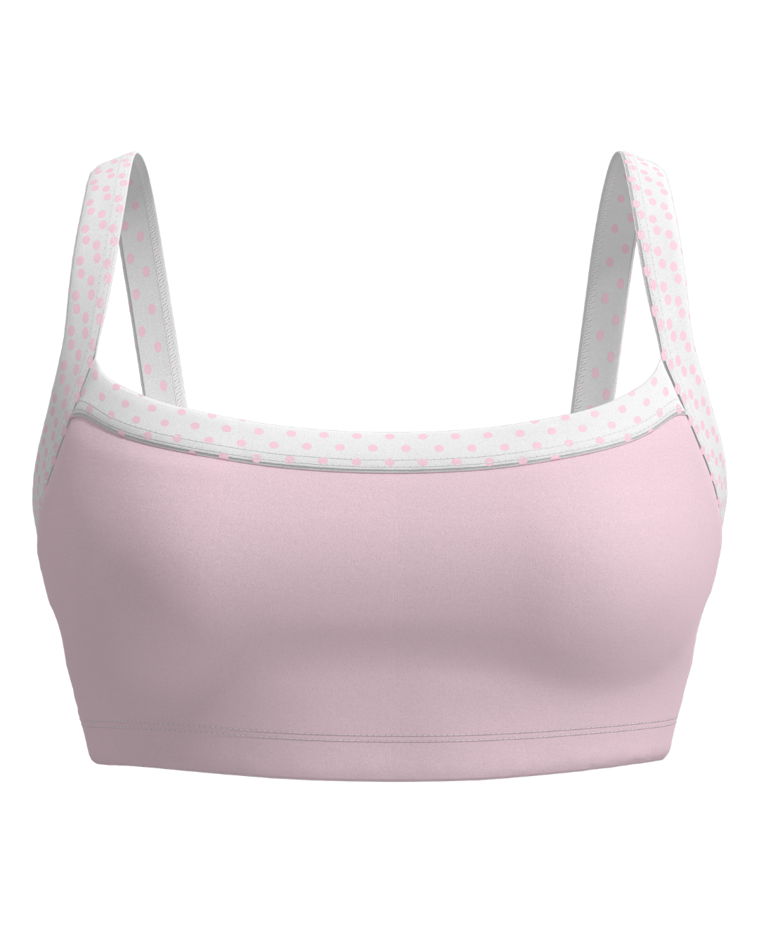 Basic Contrast Bra - Soft Pink & White Polka Dots
