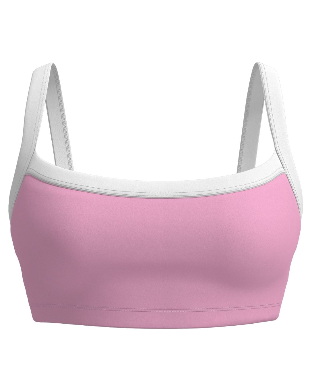 Basic Contrast Bra - Petal Pink & White