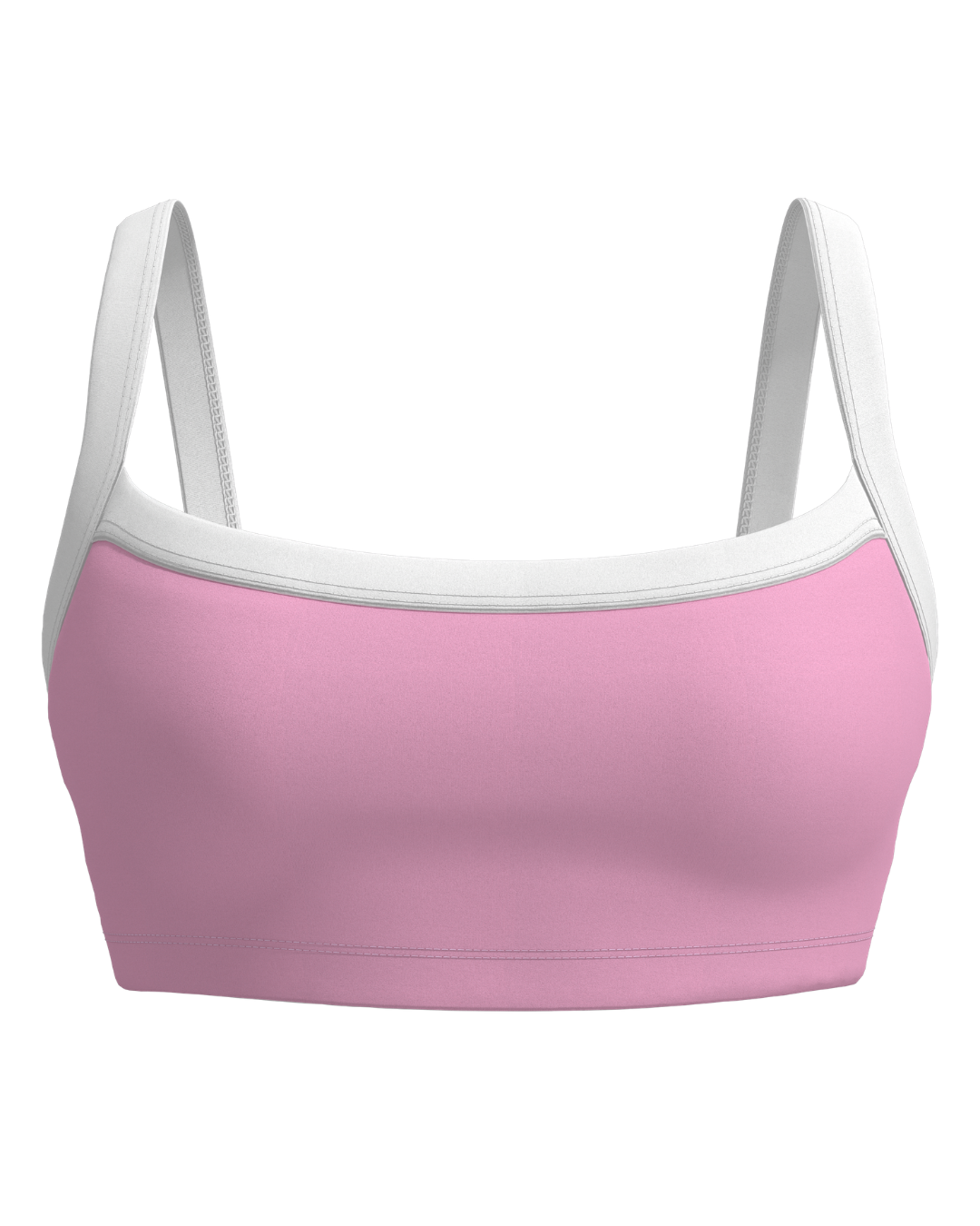 Basic Contrast Bra - Petal Pink & White