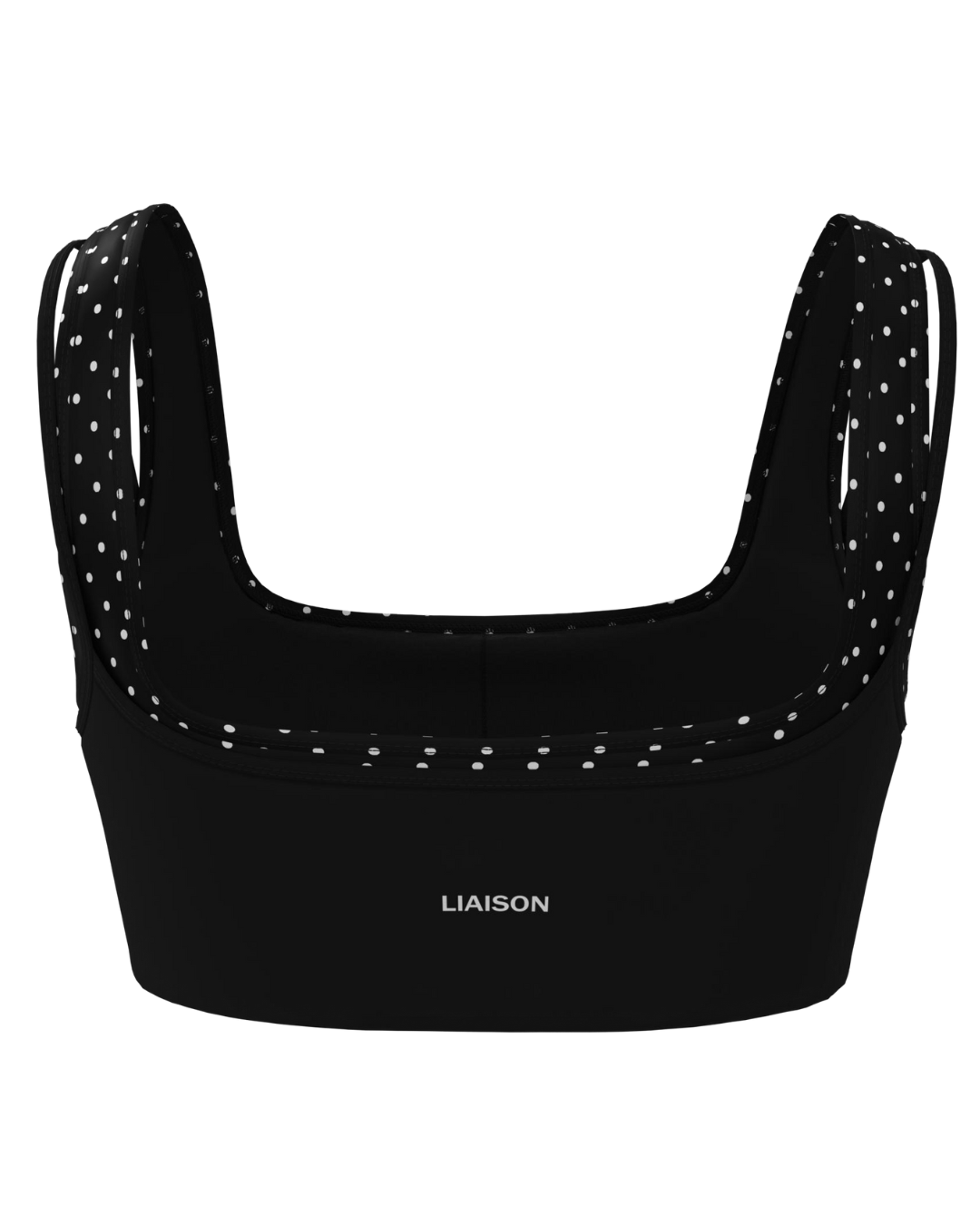 PRE-ORDER - Double Layer Core Bra - Black & White Polka Dots