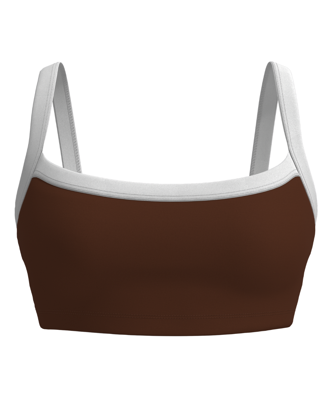 Basic Contrast Bra - Mocha Brown & White