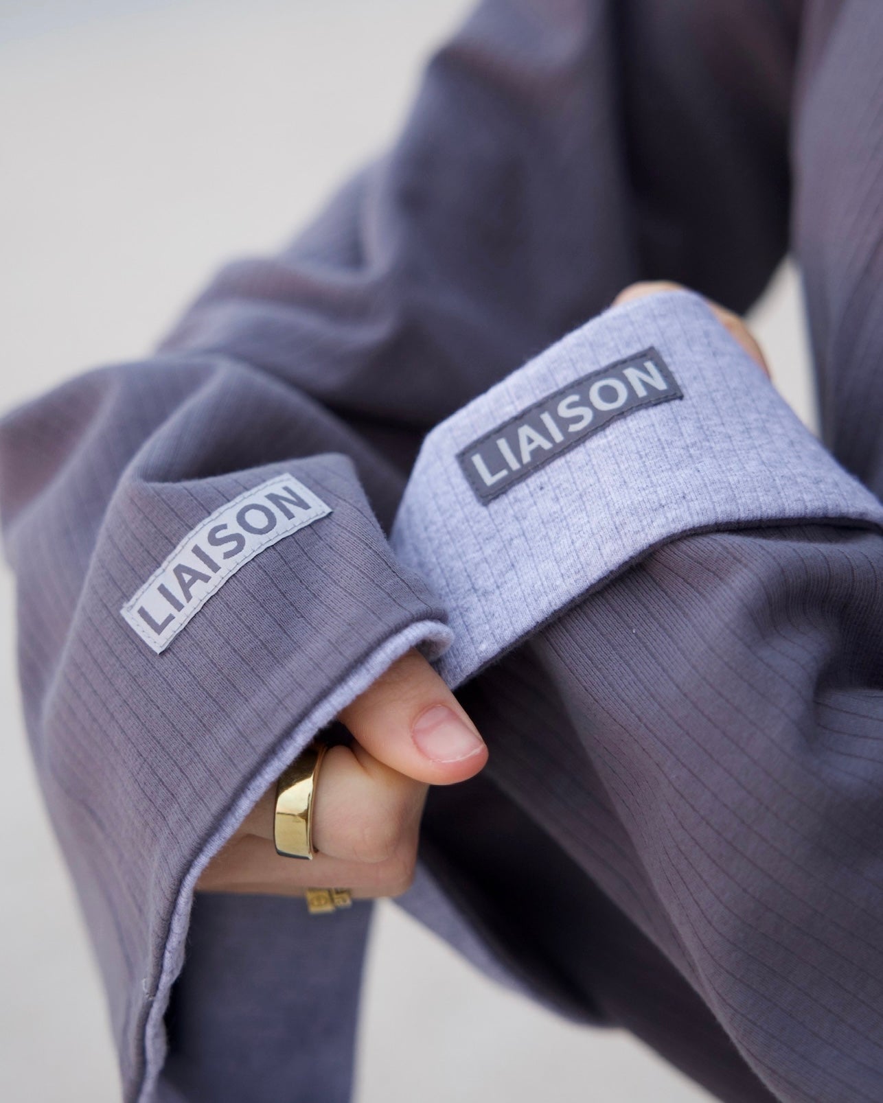 The Oversized Reversible Crew - Heathered Gray/Washed Navy