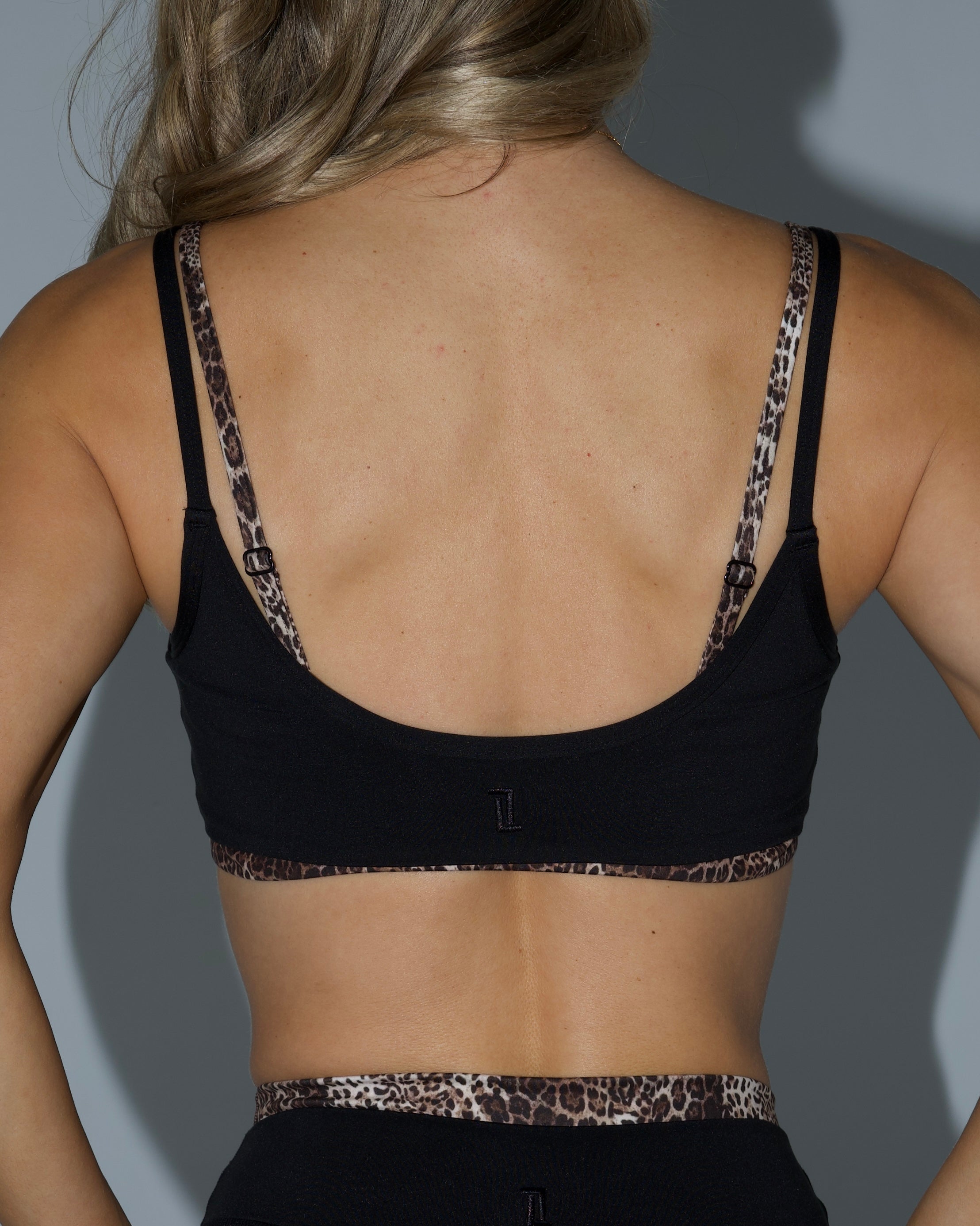 Double Layer Scoop Bra - Black & Wild Side