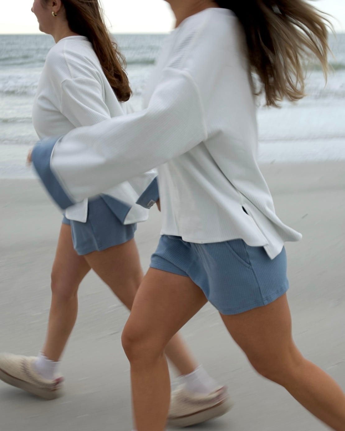 The Oversized Reversible Crew - Misty Blue/Cloud