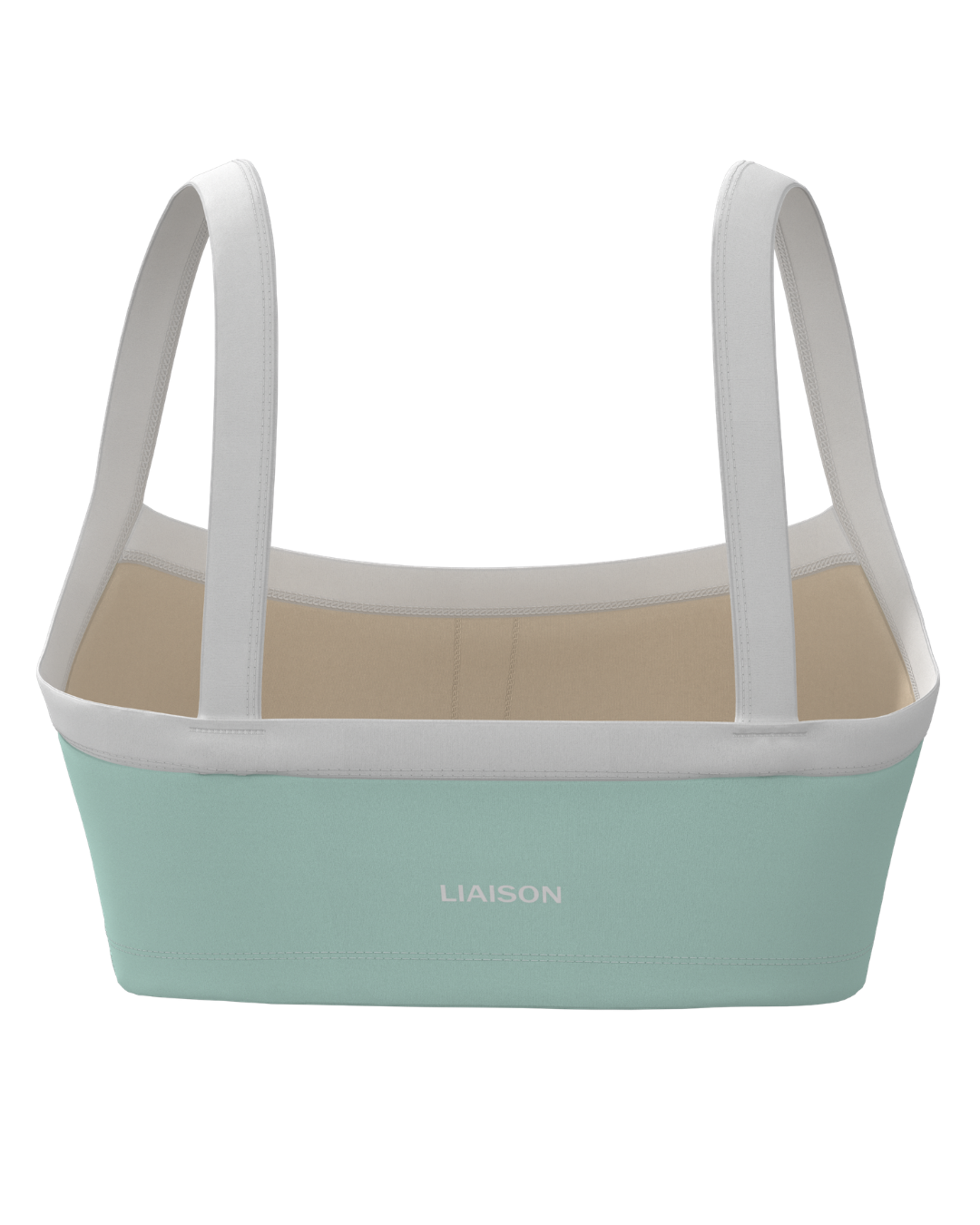 Basic Contrast Bra - Aqua & White
