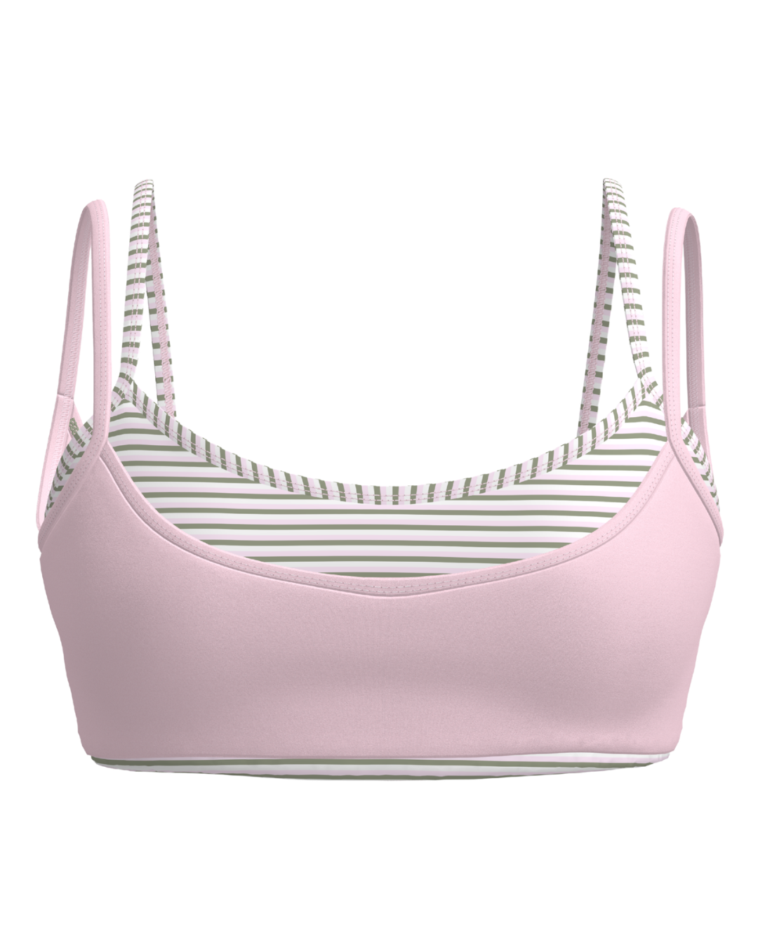 Double Layer Scoop Bra - Soft Pink & Desert Stripes