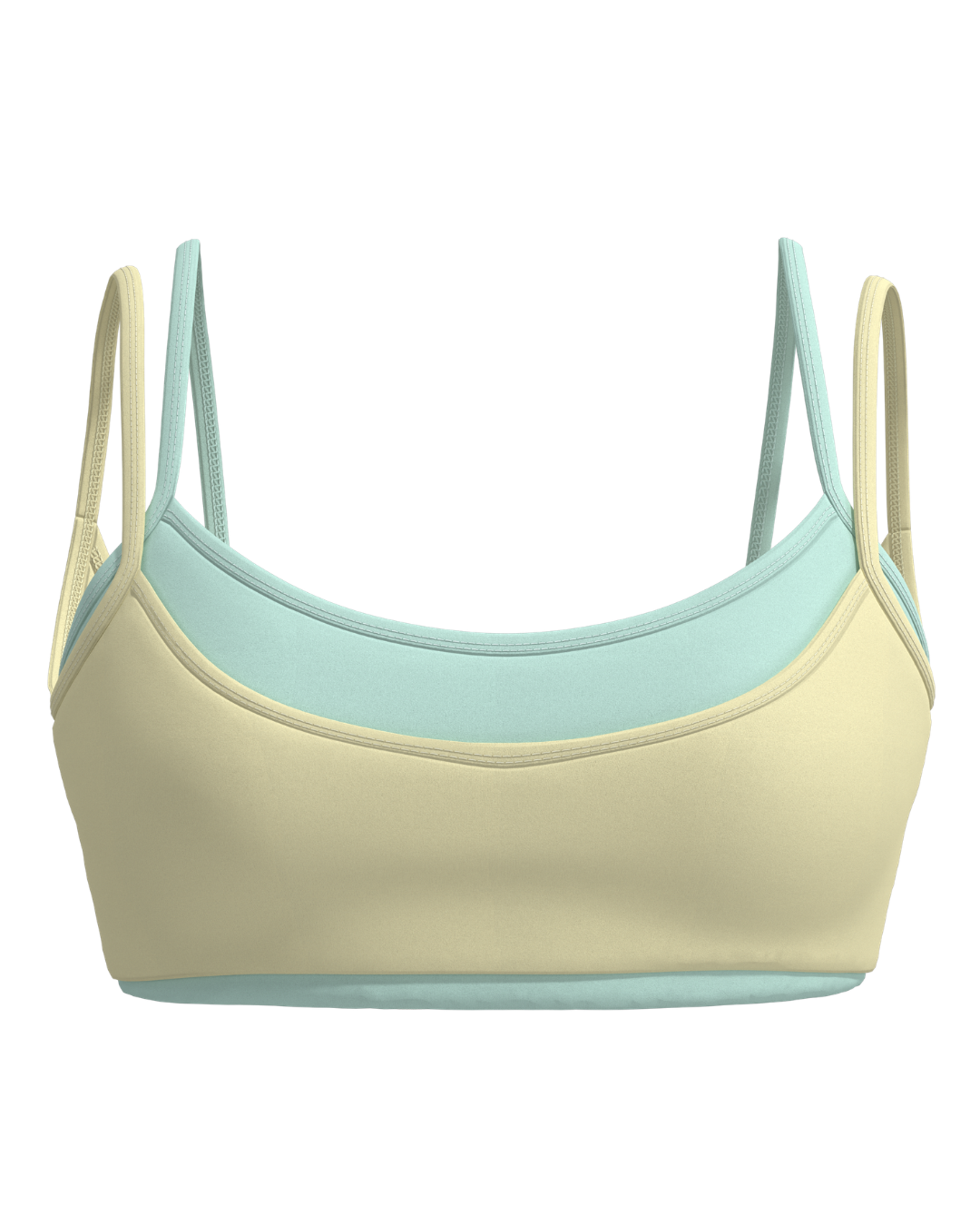 Double Layer Scoop Bra - Daylight & Aqua