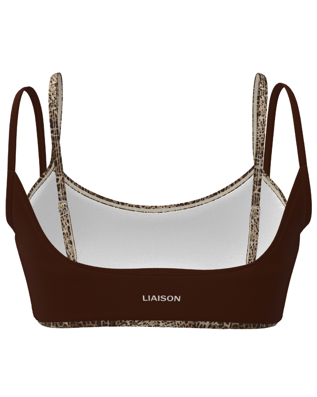 Double Layer Scoop Bra - Mocha Brown & Wild Side