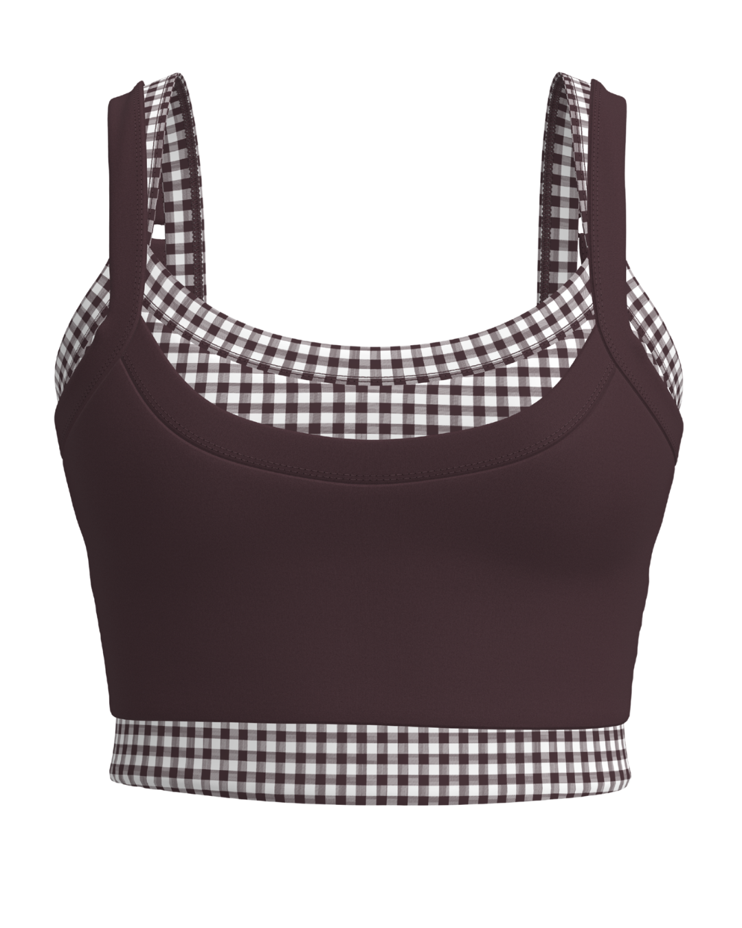 Full Scoop Double Layer Bra - Chocolate Cherry & Gingham