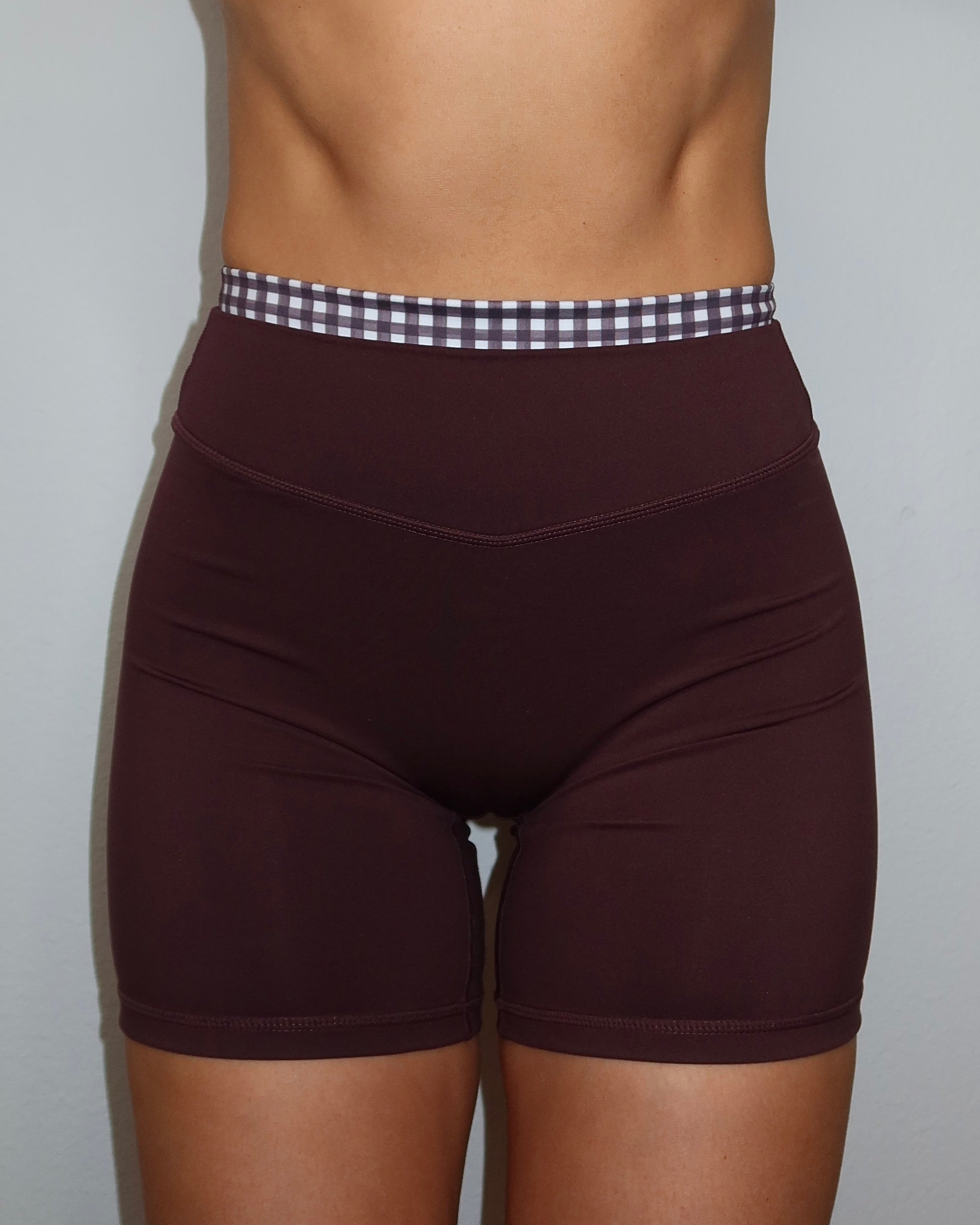 Layered Sculpt Short - Chocolate Cherry & Gingham