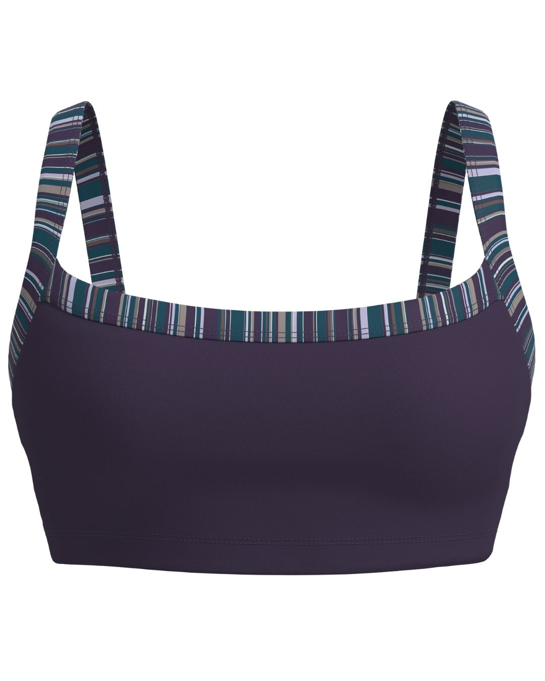 Basic Contrast Bra - Plum & Teal + Plum Stripes
