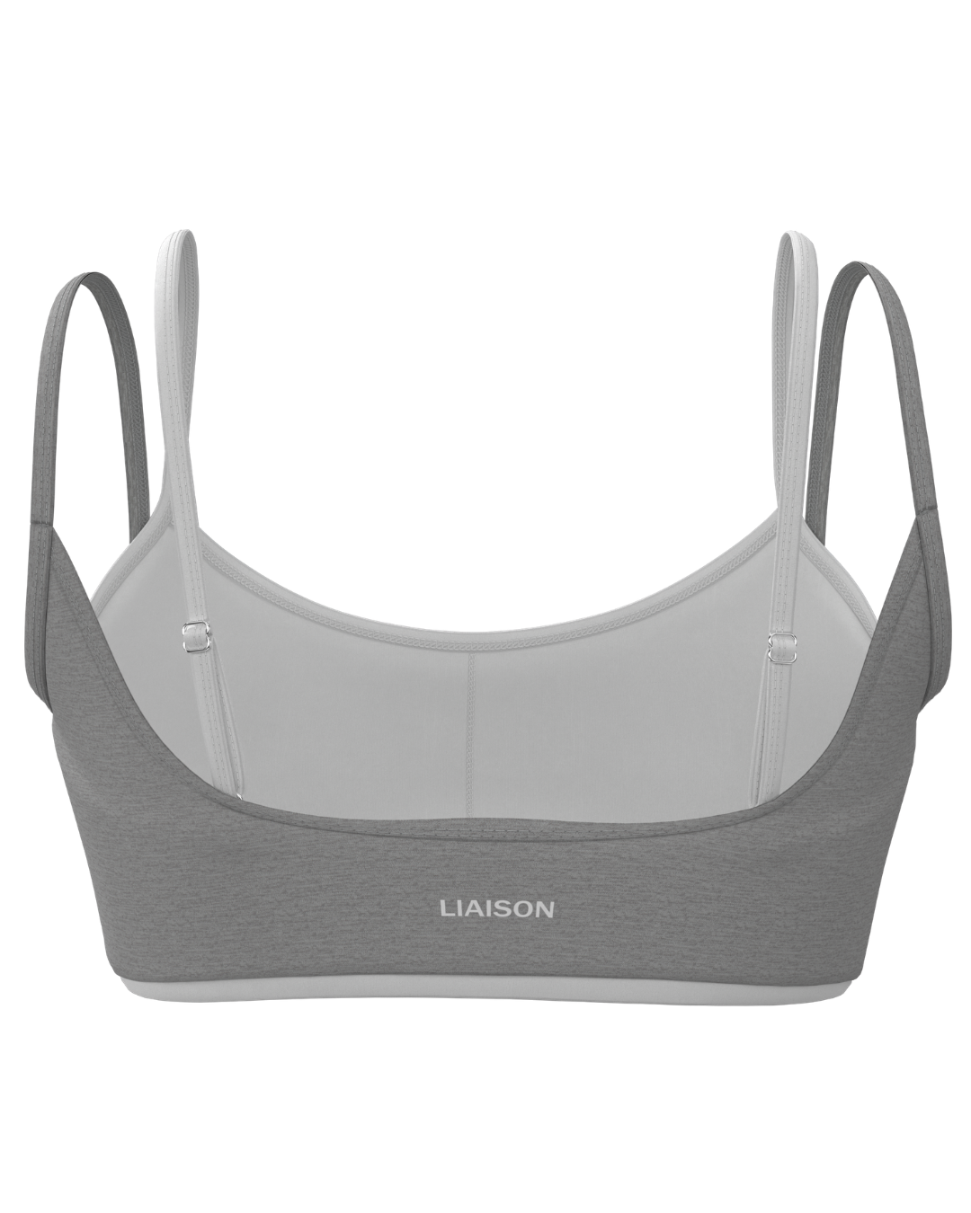 Double Layer Scoop Bra - Storm & White