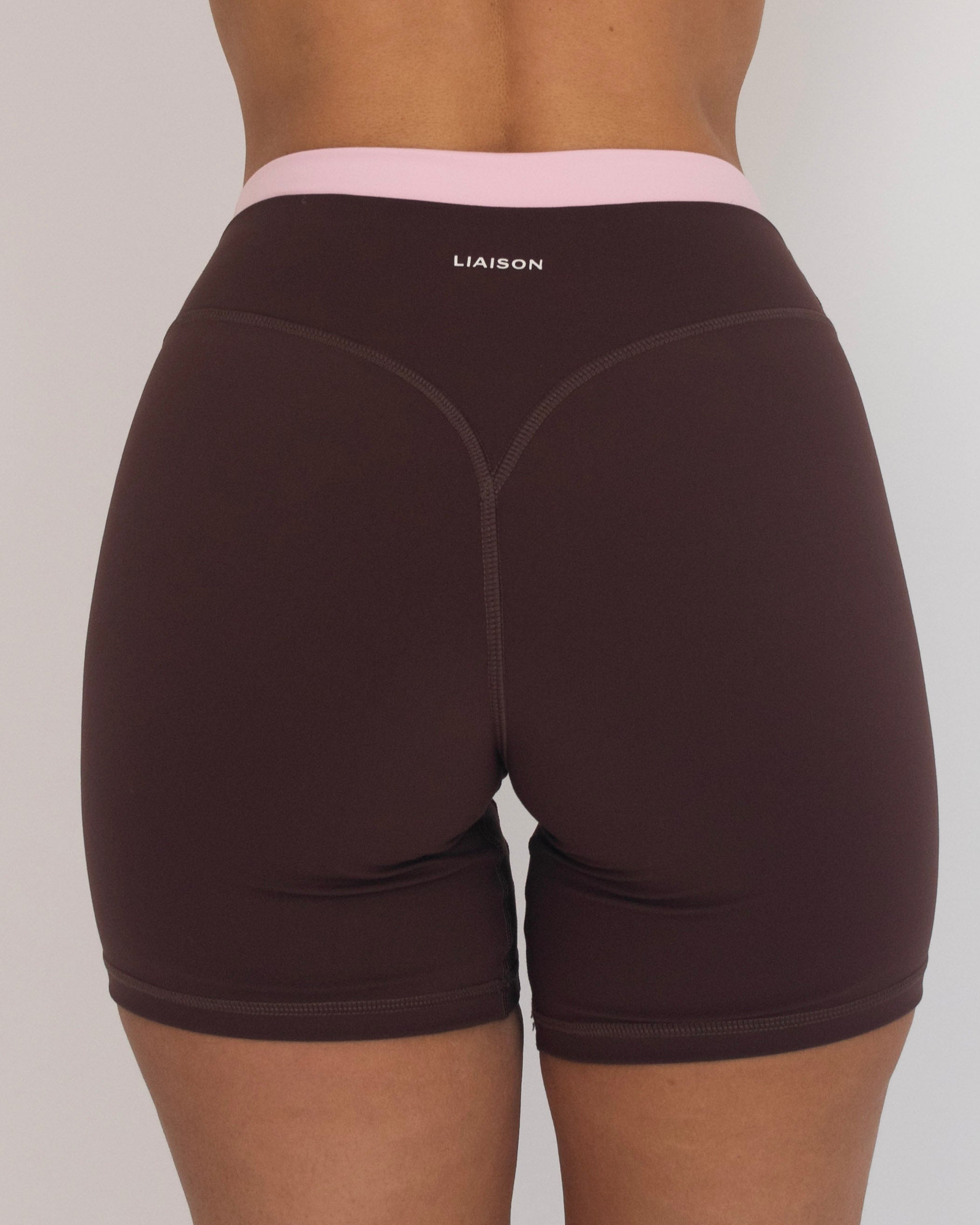 Layered Sculpt Short - Mocha Brown & Soft Pink