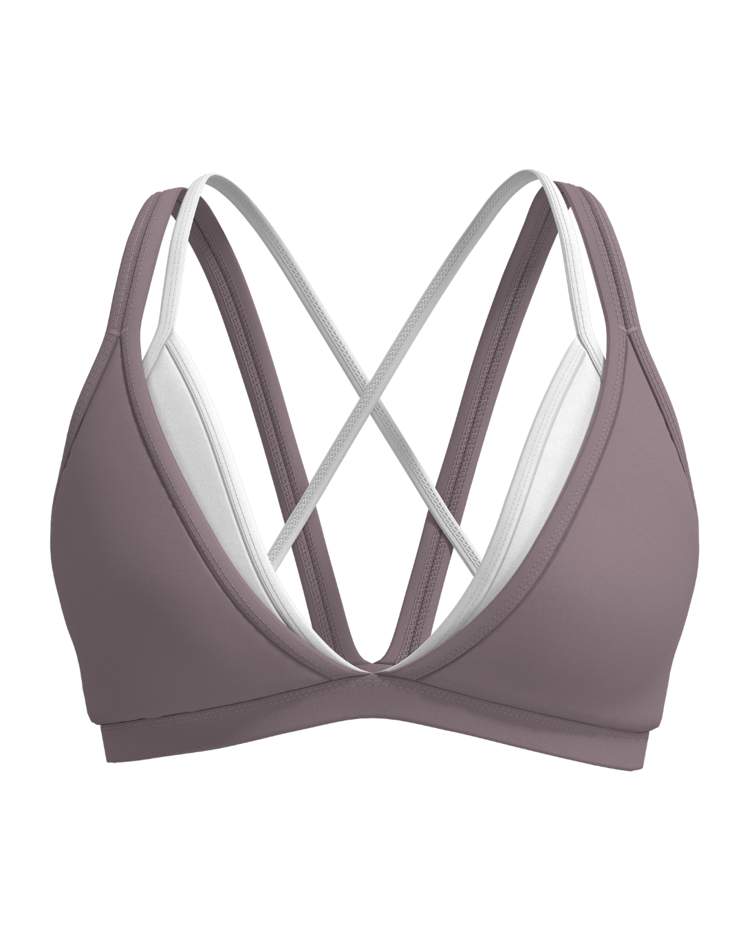 Double Layer Pulse Bra - Mauve & White