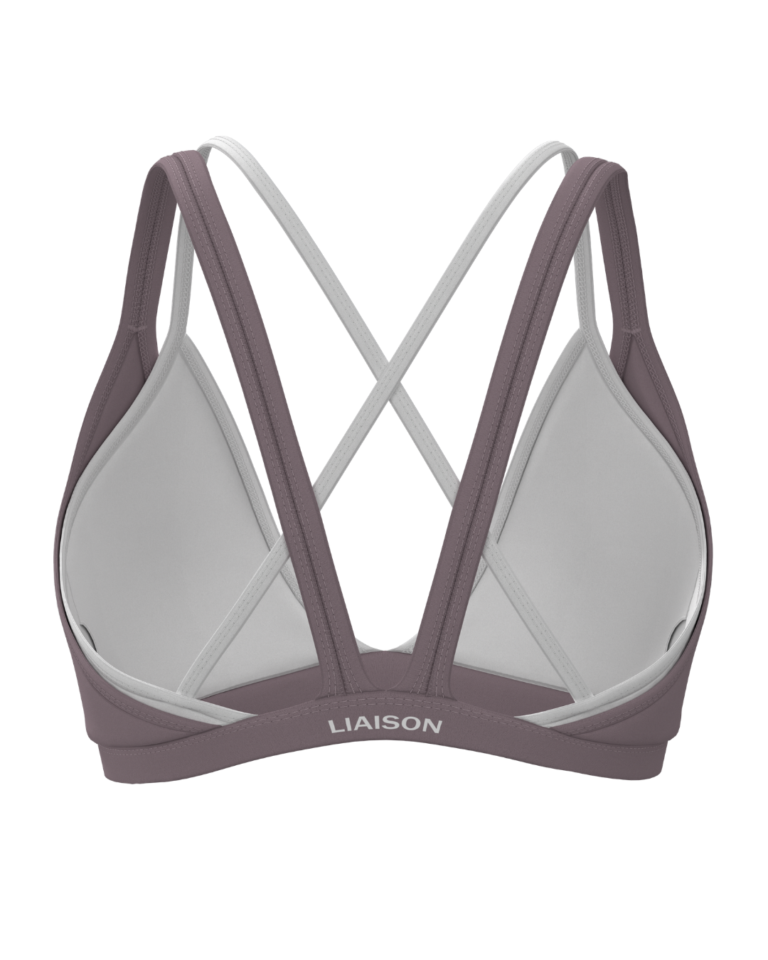 Double Layer Pulse Bra - Mauve & White