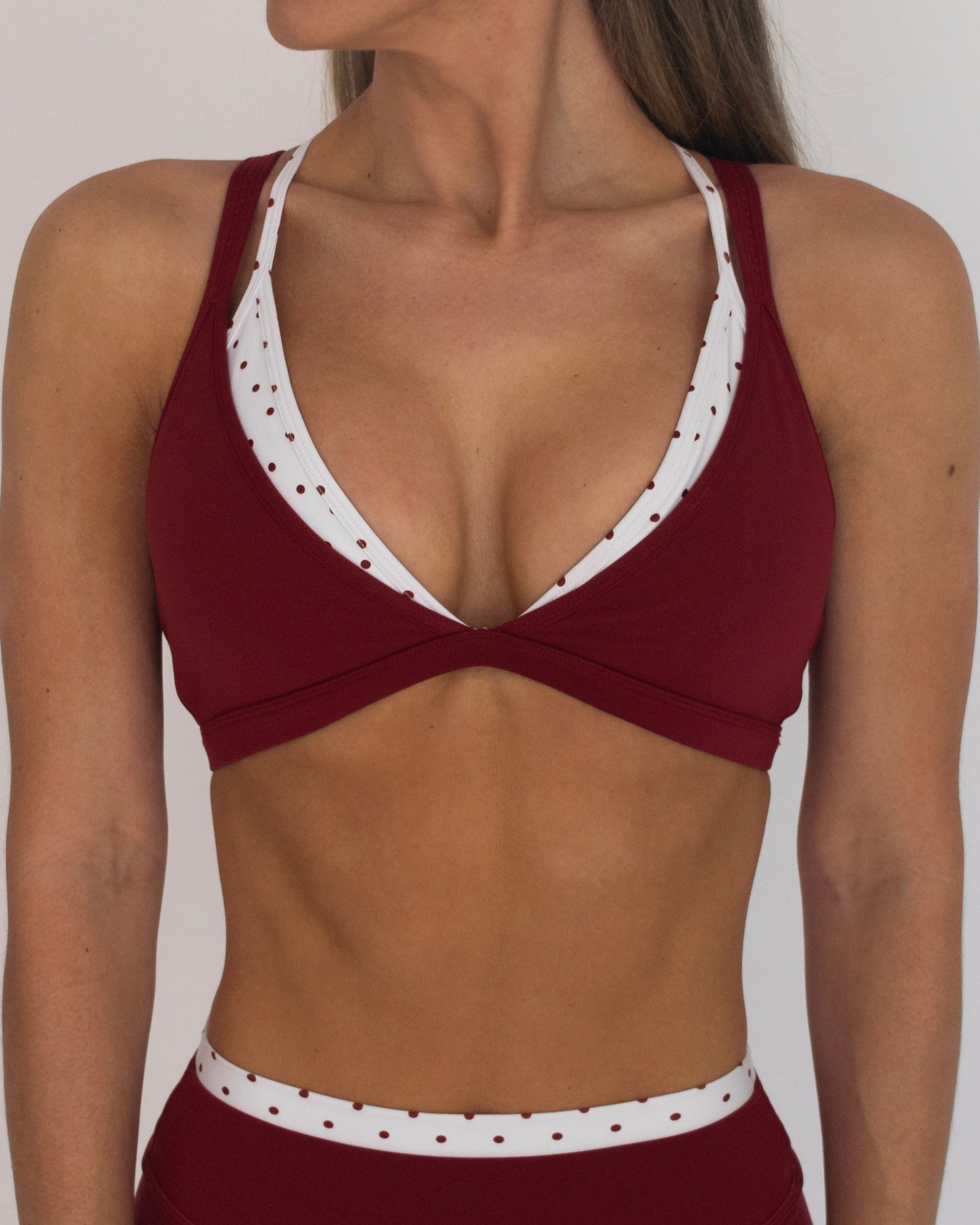 Double Layer Pulse Bra - Kiss & White Polka Dots