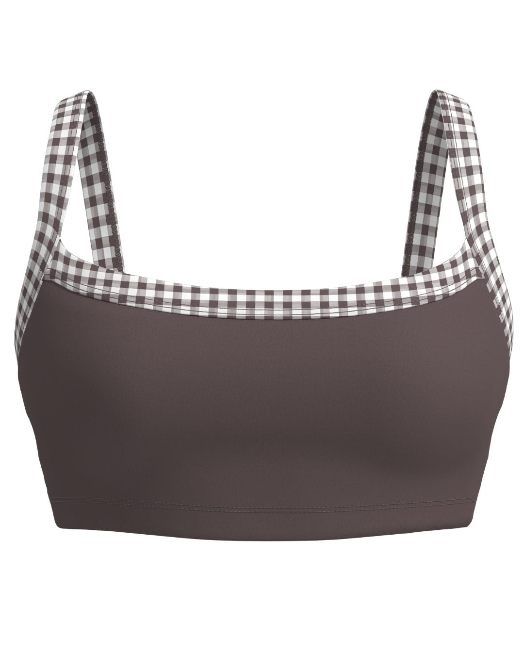 Basic Contrast Bra - Ash Brown & Gingham