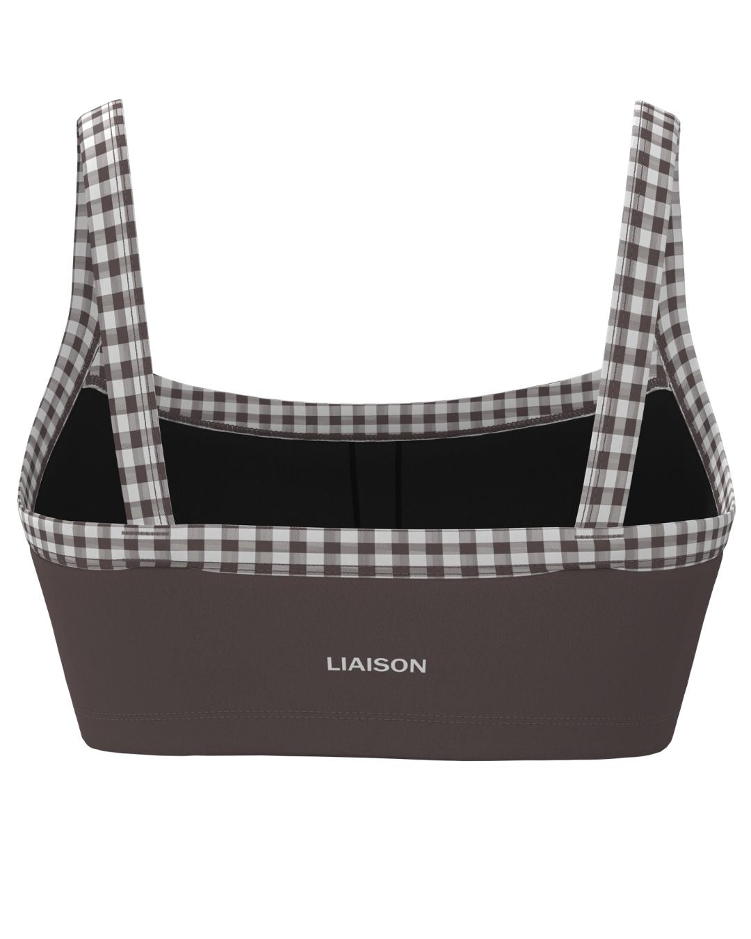 Basic Contrast Bra - Ash Brown & Gingham