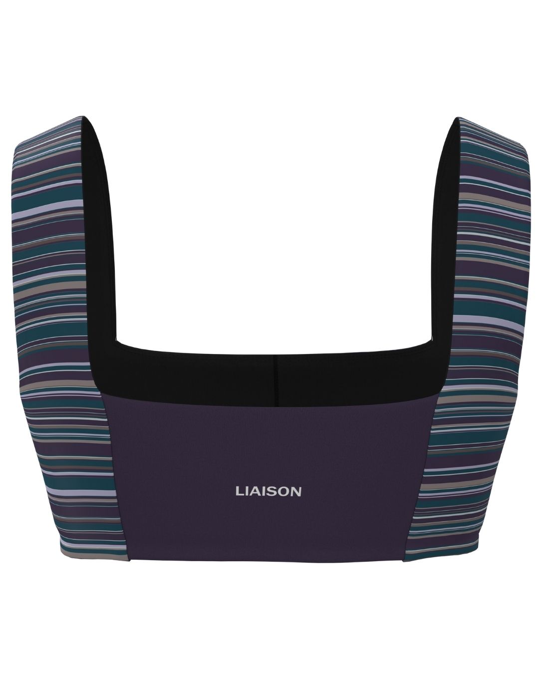 Luxe Square Neck Bra - Plum & Teal + Plum Stripes