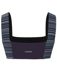 Luxe Square Neck Bra - Plum & Teal + Plum Stripes