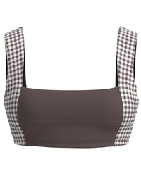 Luxe Square Neck Bra - Ash Brown & Gingham