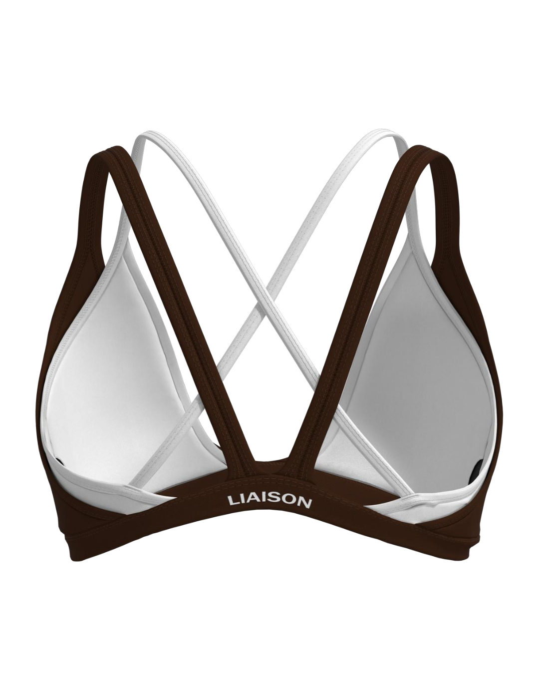 Double Layer Pulse Bra - Mocha Brown & White