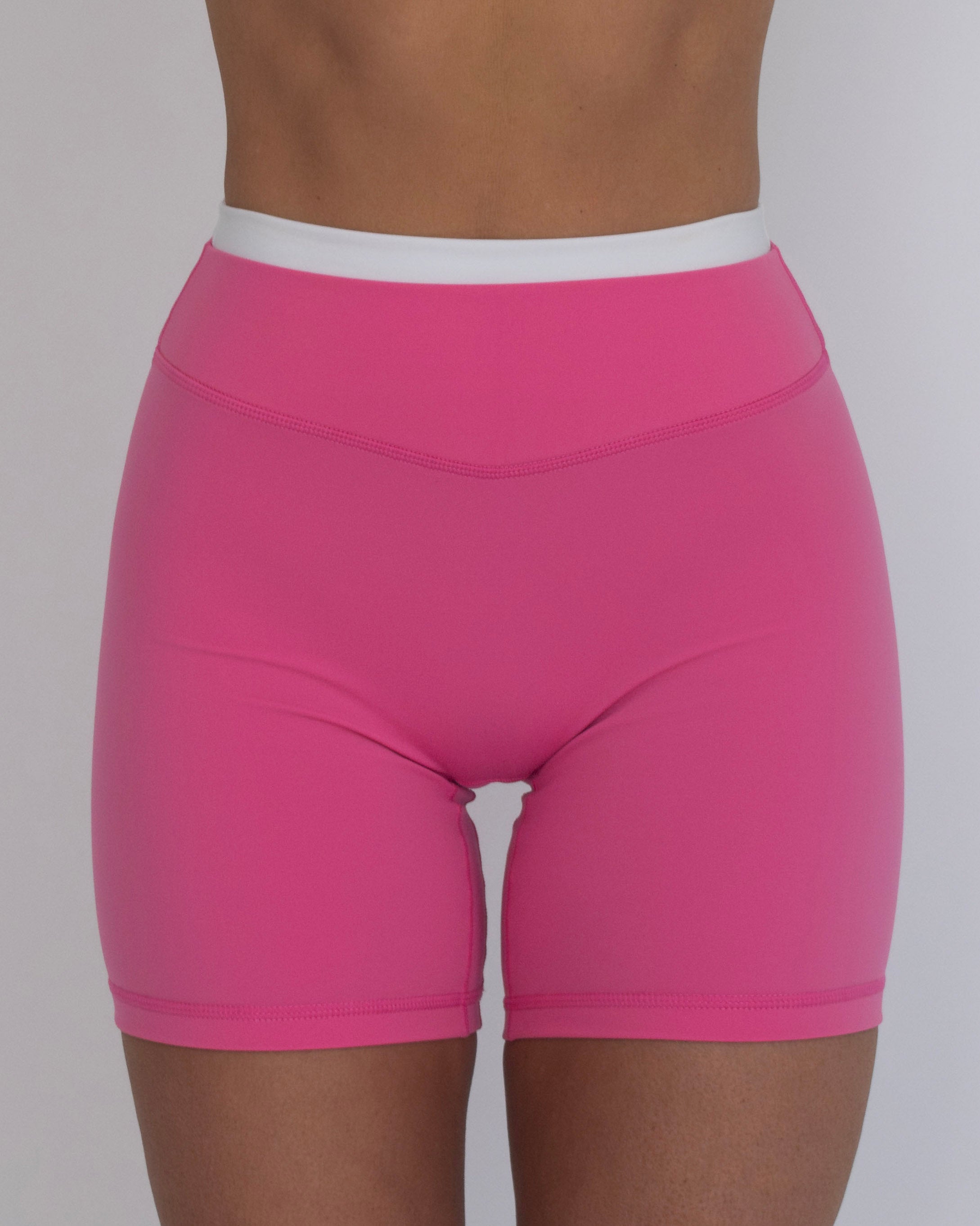Layered Sculpt Short - Passion Pink & White