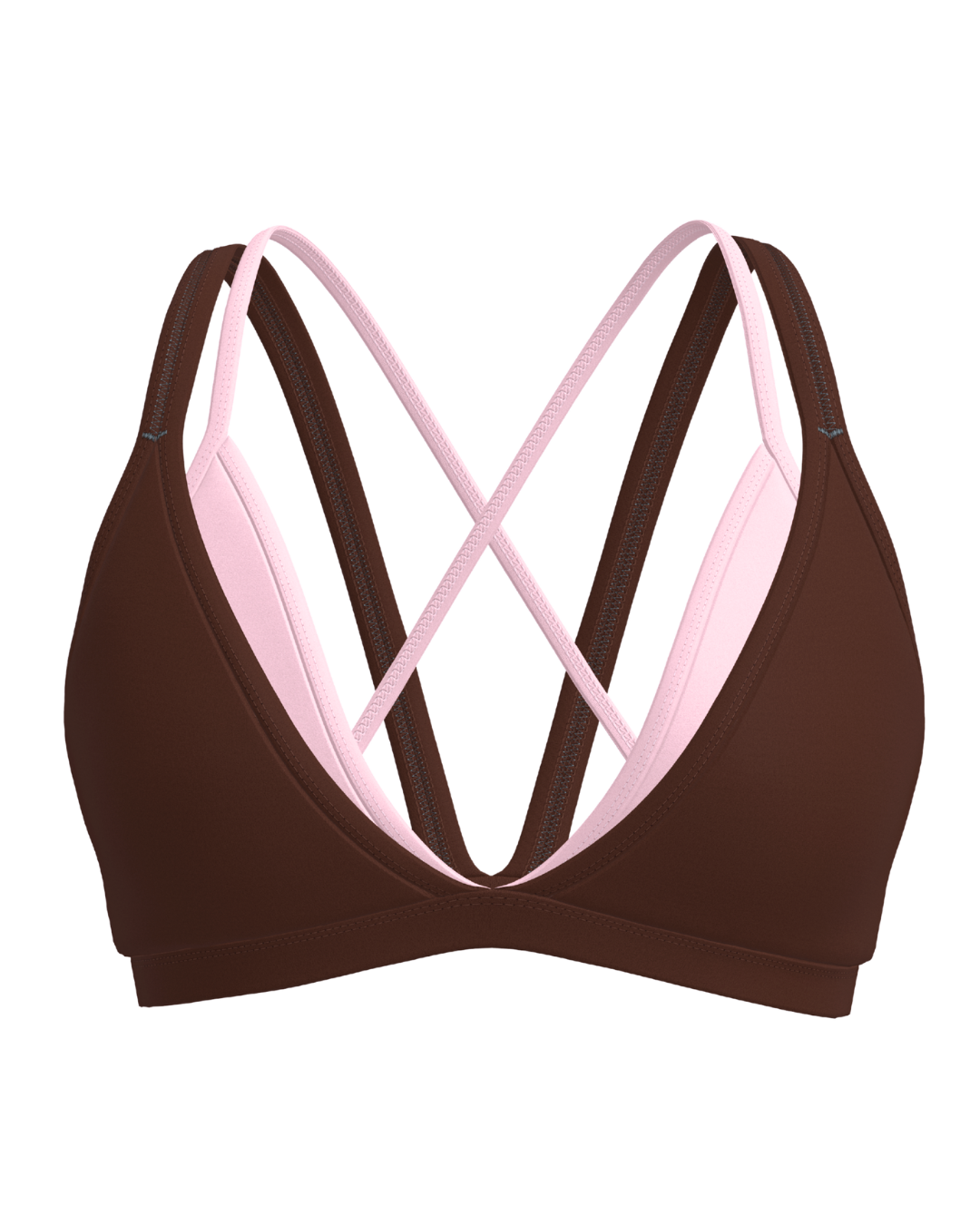 PRE-ORDER - Double Layer Pulse Bra - Mocha Brown & Soft Pink