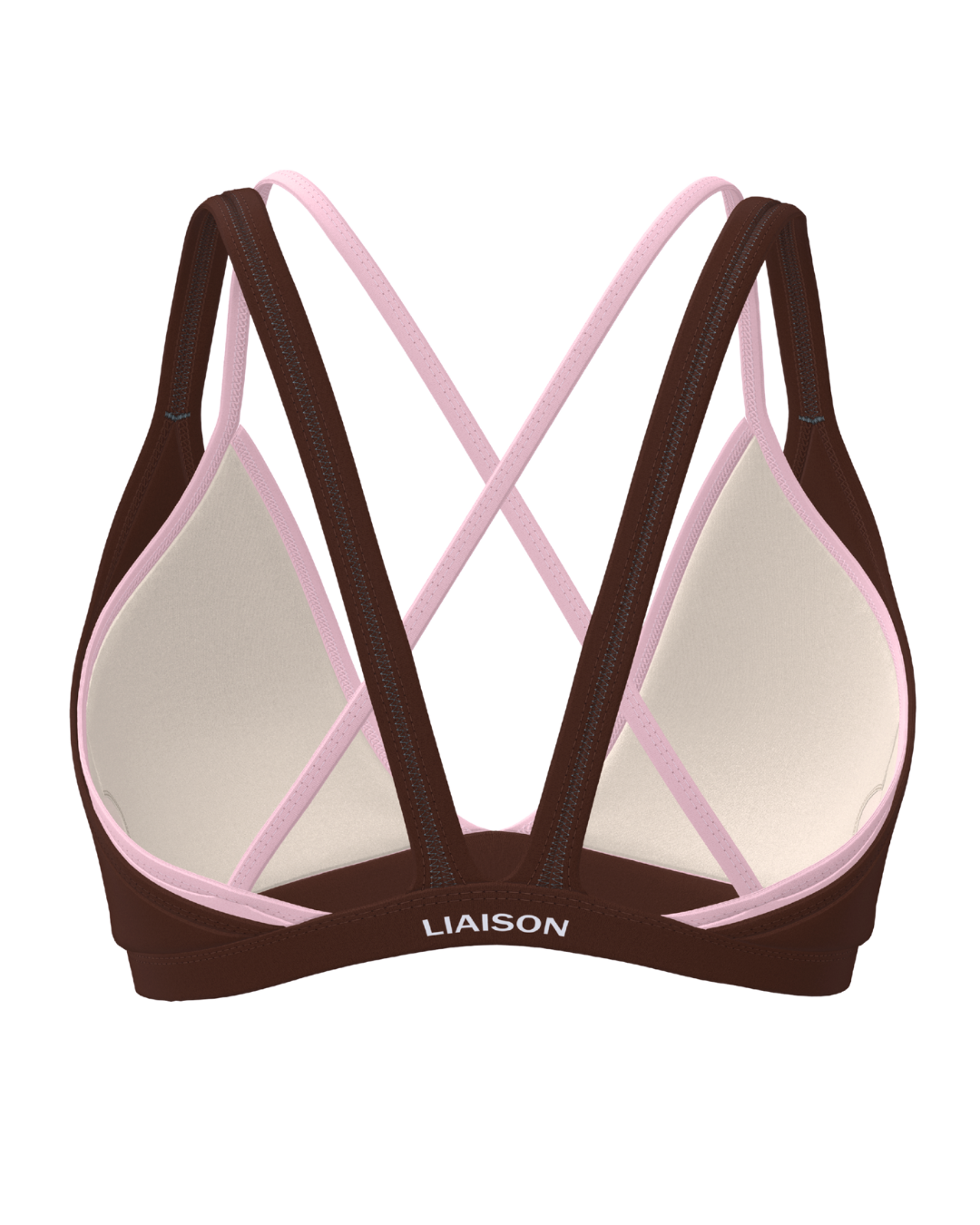 PRE-ORDER - Double Layer Pulse Bra - Mocha Brown & Soft Pink