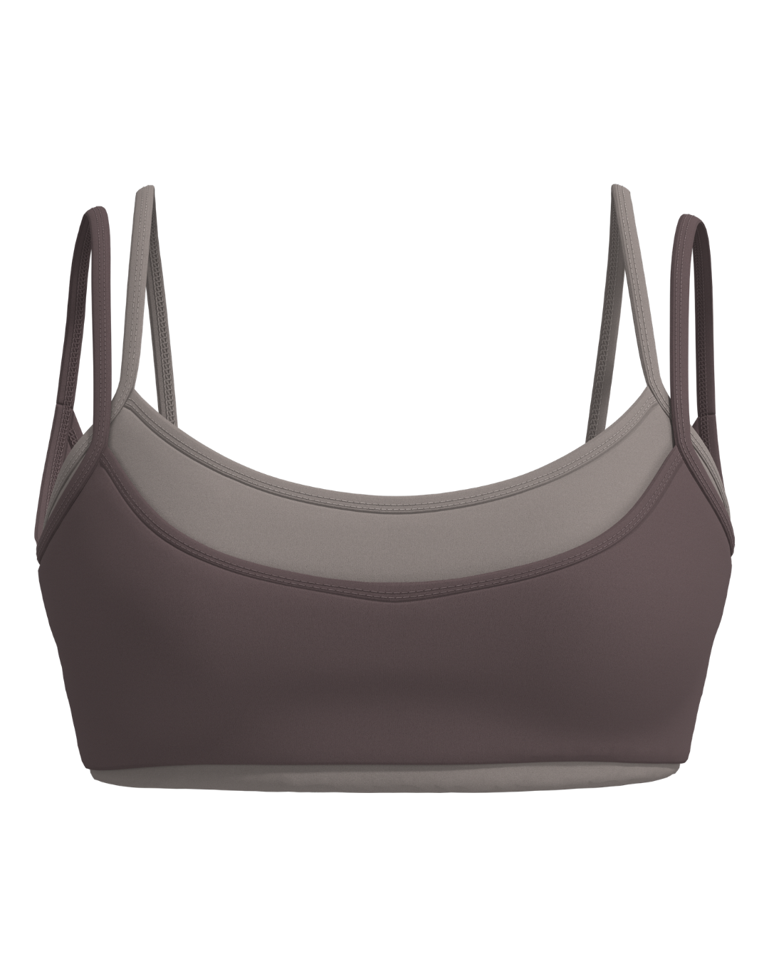 Double Layer Scoop Bra - Ash Brown & Truffle
