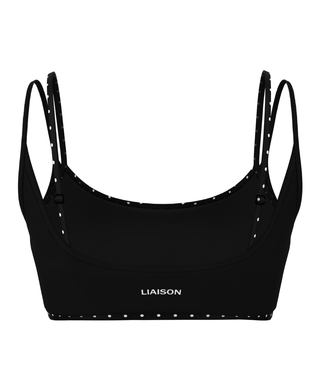 PRE-ORDER - Double Layer Scoop Bra - Black & White Polka Dots