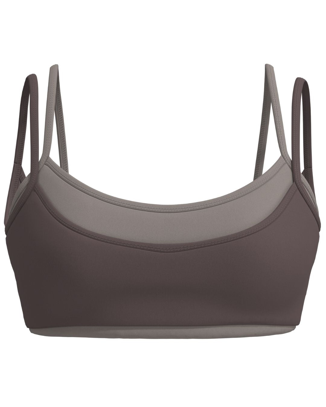 Double Layer Scoop Bra - Ash Brown & Truffle