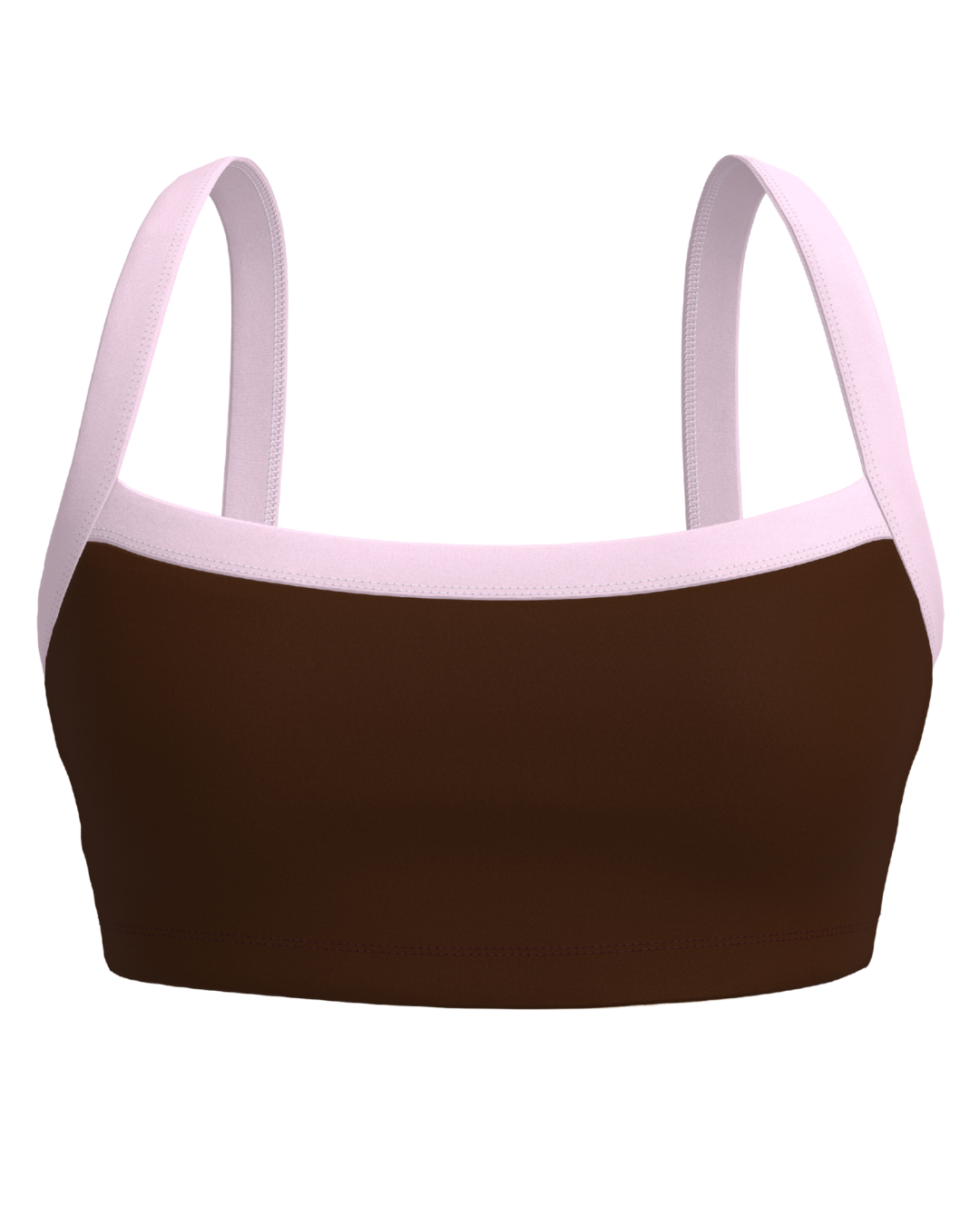 Basic Contrast Bra - Mocha Brown & Soft Pink