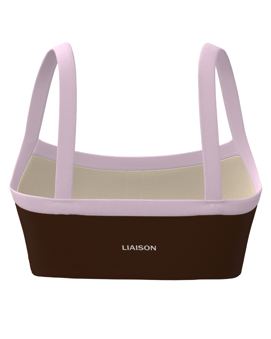 Basic Contrast Bra - Mocha Brown & Soft Pink
