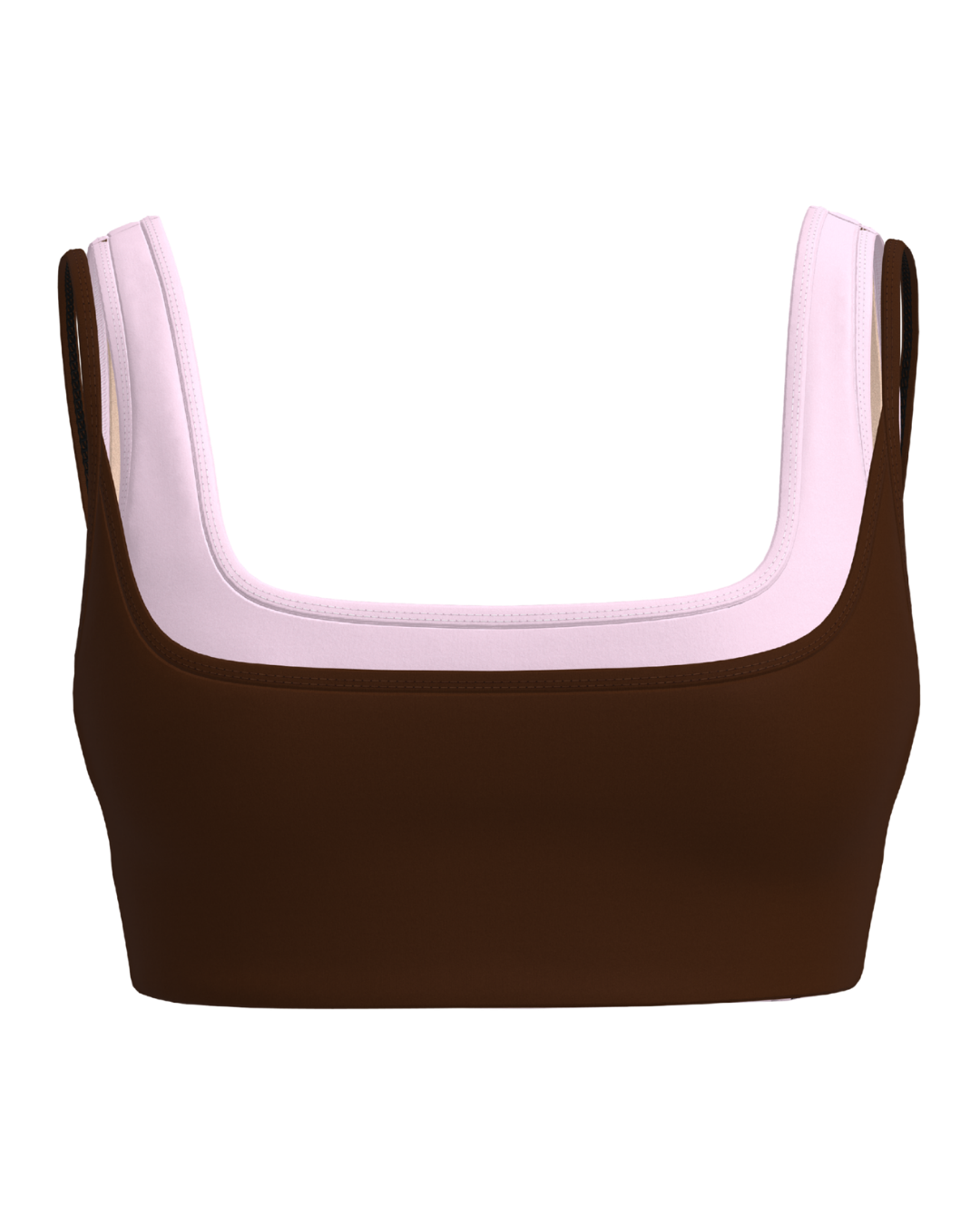 Double Layer Core Bra - Mocha Brown & Soft Pink
