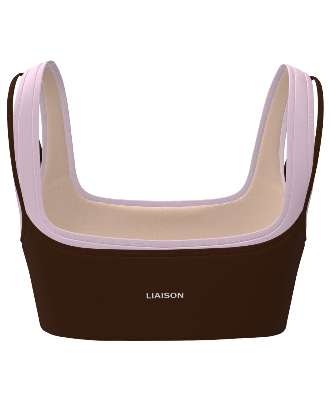 Double Layer Core Bra - Mocha Brown & Soft Pink