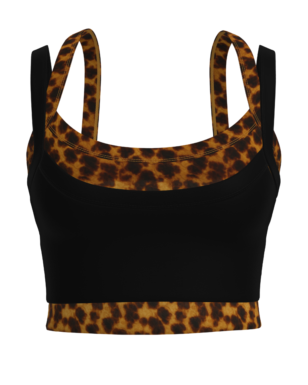 Full Scoop Double Layer Bra - Black & Tortoise
