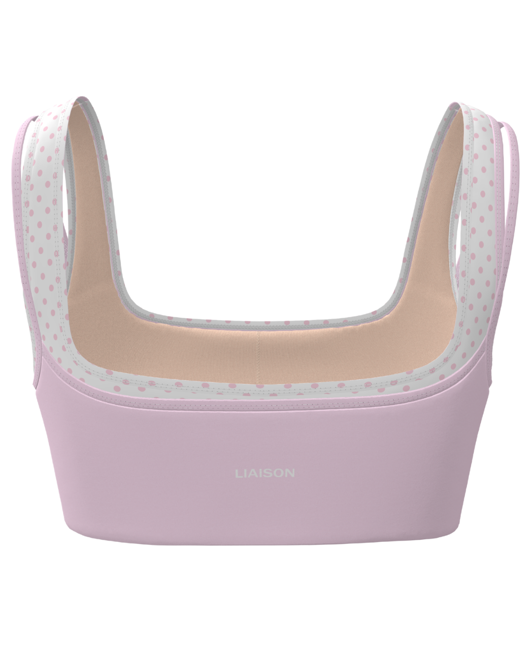 Double Layer Core Bra - Soft Pink & White Polka Dots