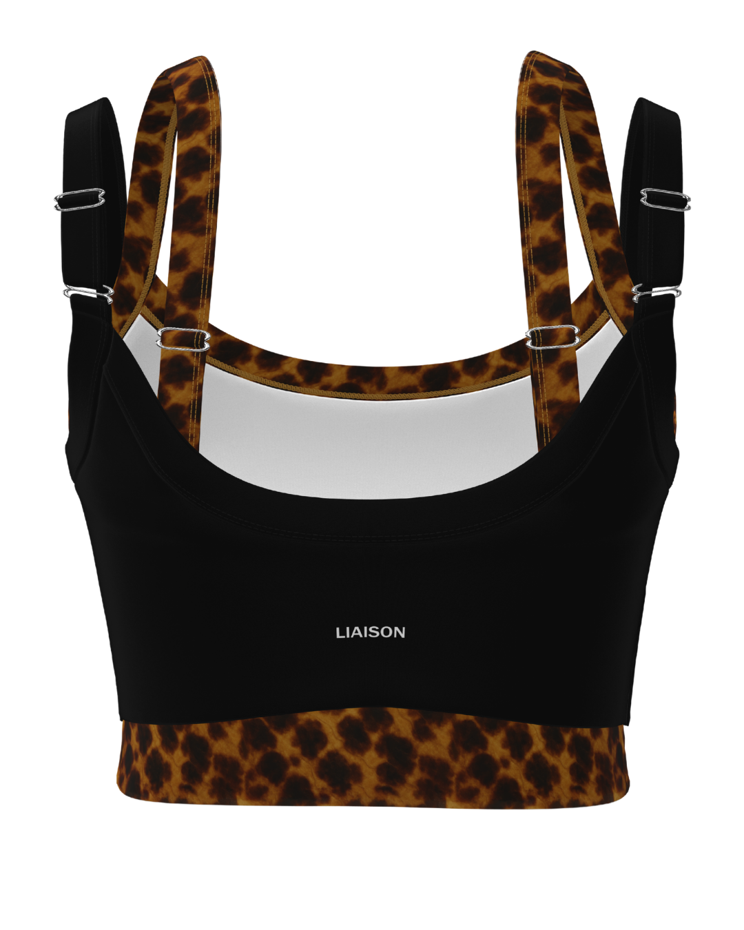 Full Scoop Double Layer Bra - Black & Tortoise