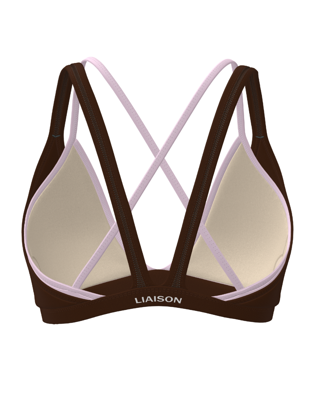 Double Layer Pulse Bra - Mocha Brown & Soft Pink