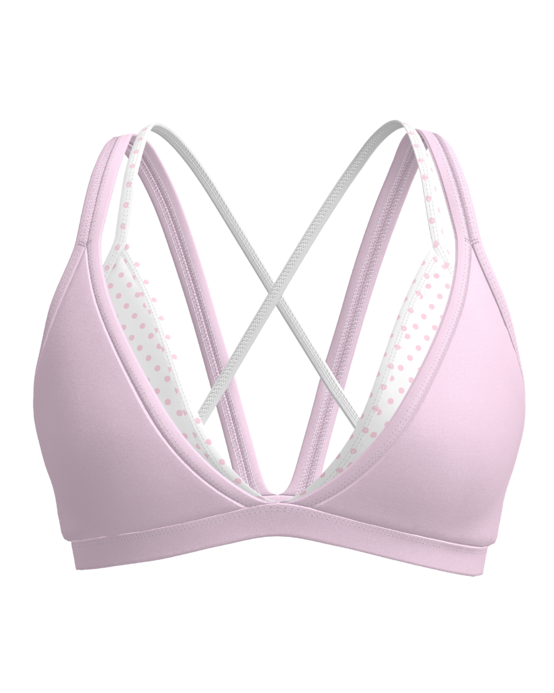 Double Layer Pulse Bra - Soft Pink & White Polka Dots