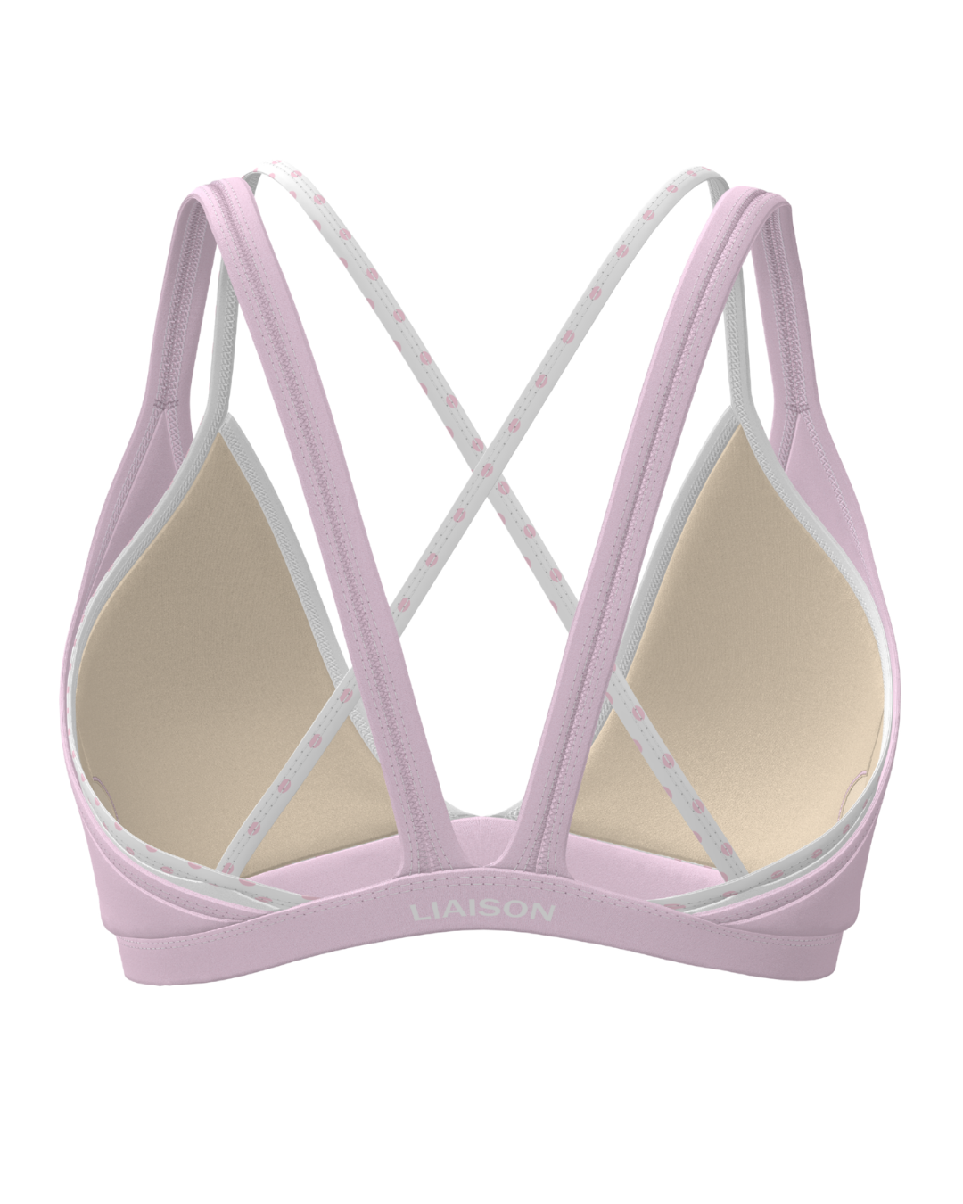 Double Layer Pulse Bra - Soft Pink & White Polka Dots