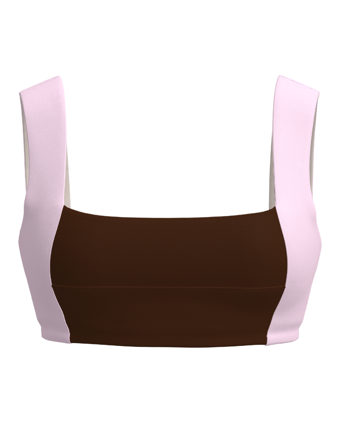 Luxe Square Neck Bra - Mocha Brown & Soft Pink