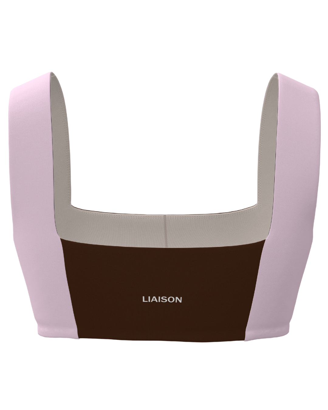 Luxe Square Neck Bra - Mocha Brown & Soft Pink