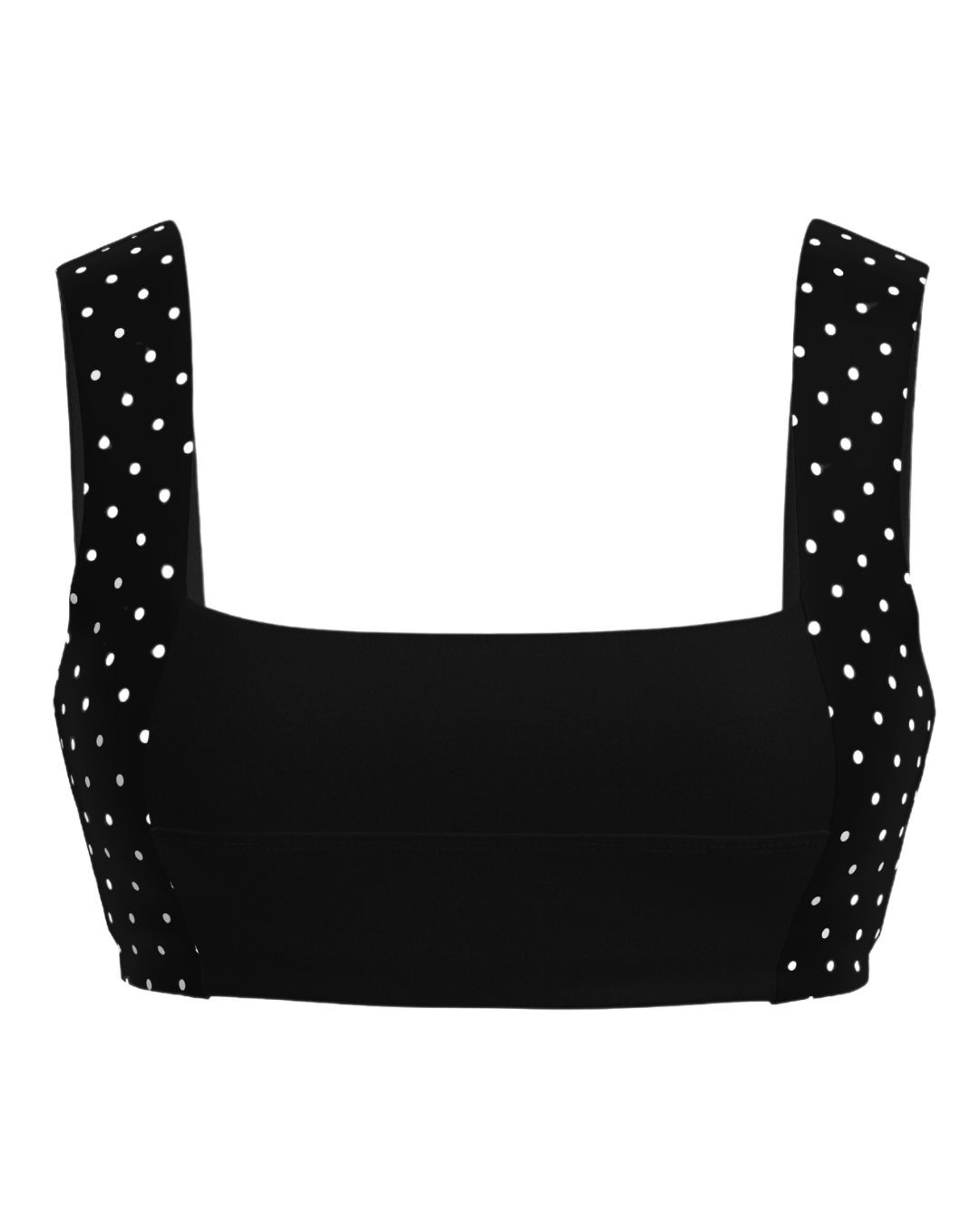 Luxe Square Neck Bra - Black & White Polka Dots