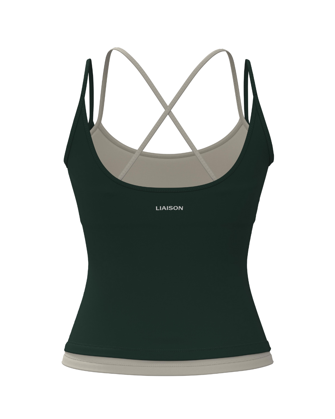 Layered Cross Back Tank - Pine & Sand