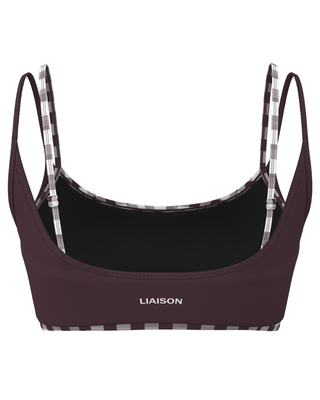 Double Layer Scoop Bra - Chocolate Cherry & Gingham