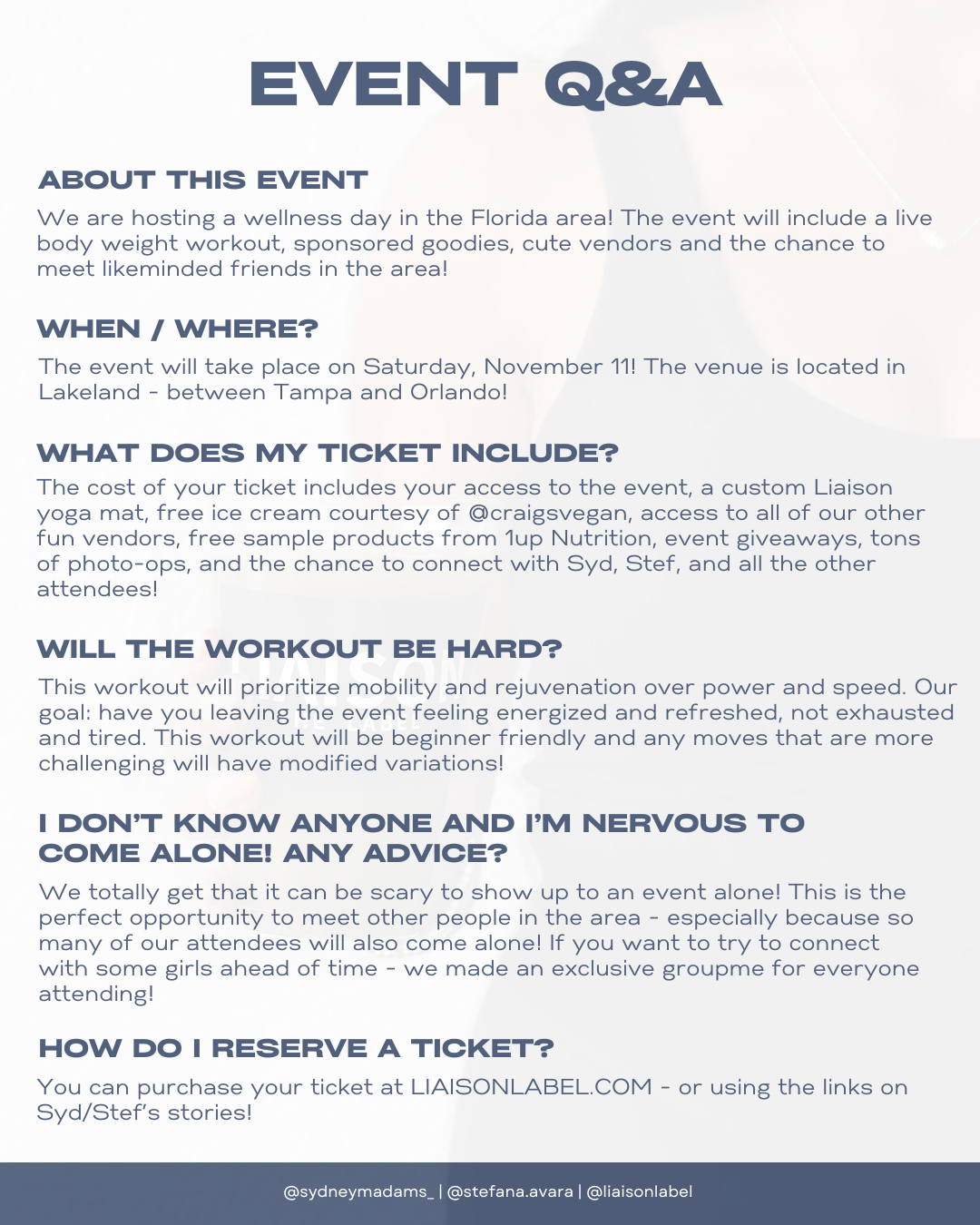 TAMPA/LAKELAND/ORLANDO- Liaison x Sydney Adams Non-Profit Event Ticket